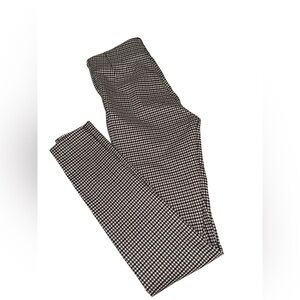 Zara Gingham Fitted Side Zip Check Pants Black/Brown/White Size XS